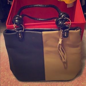 Black and tan velvet purse
